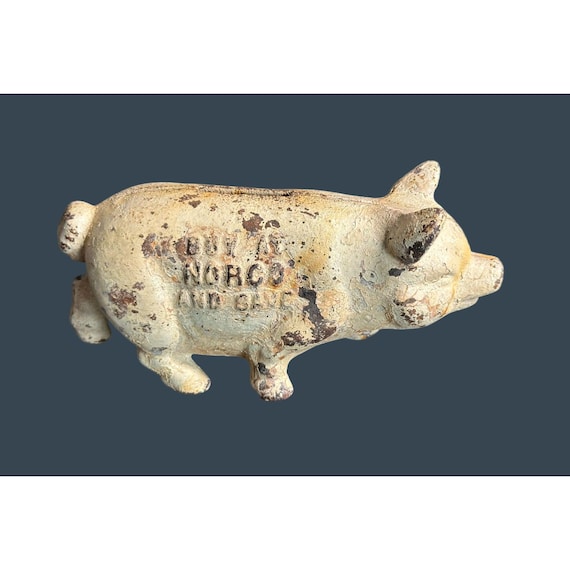 Antique Cast Iron Norco Foundry Pottstown P.A. Pig Coin Bank