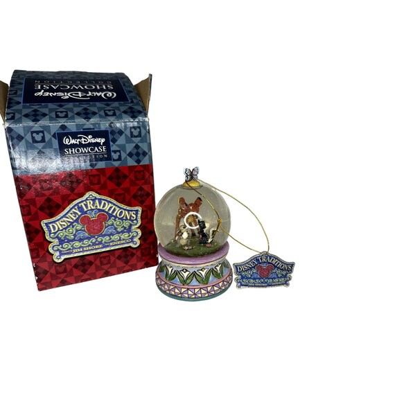 Disney Traditions Jim Shore Bambi Thumper Flower Snowglobe