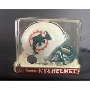 Vtg Miami Dolphins Riddell Mini Football Helmet Collectible Decor Memorabilia New in Box