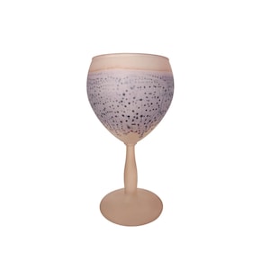Beautiful Rueven Frosted Satin Glass Wine Glasses Stemware set of 6 mid 1900&#39;s unique Israel