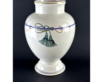 Villeroy and Boch Porcelain Tassel Urn Vase rope String Made in France