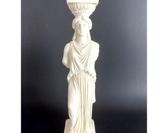 Statue Caryatide Acropole D'Athènes En Albâtre – Élégance Grecque 25 Cm
