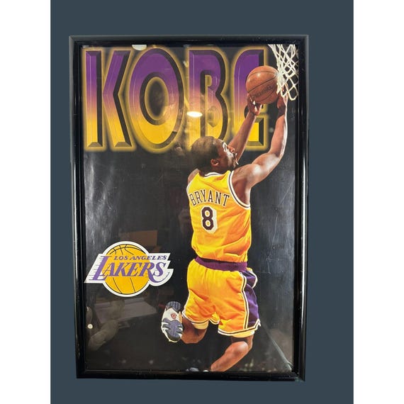 【激レア】NBAレイカーズUSA製vintageラグマット バスケタペストリー 1998 Los Angeles Lakers Kobe Bryant Vtg Starline Slam Dunk NBA