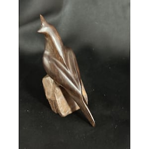 Vtg Hand-Carved Ironwood Bird Rare Decor Ironwood Carving Rustic Home Accent Artisan Bird Sculpture