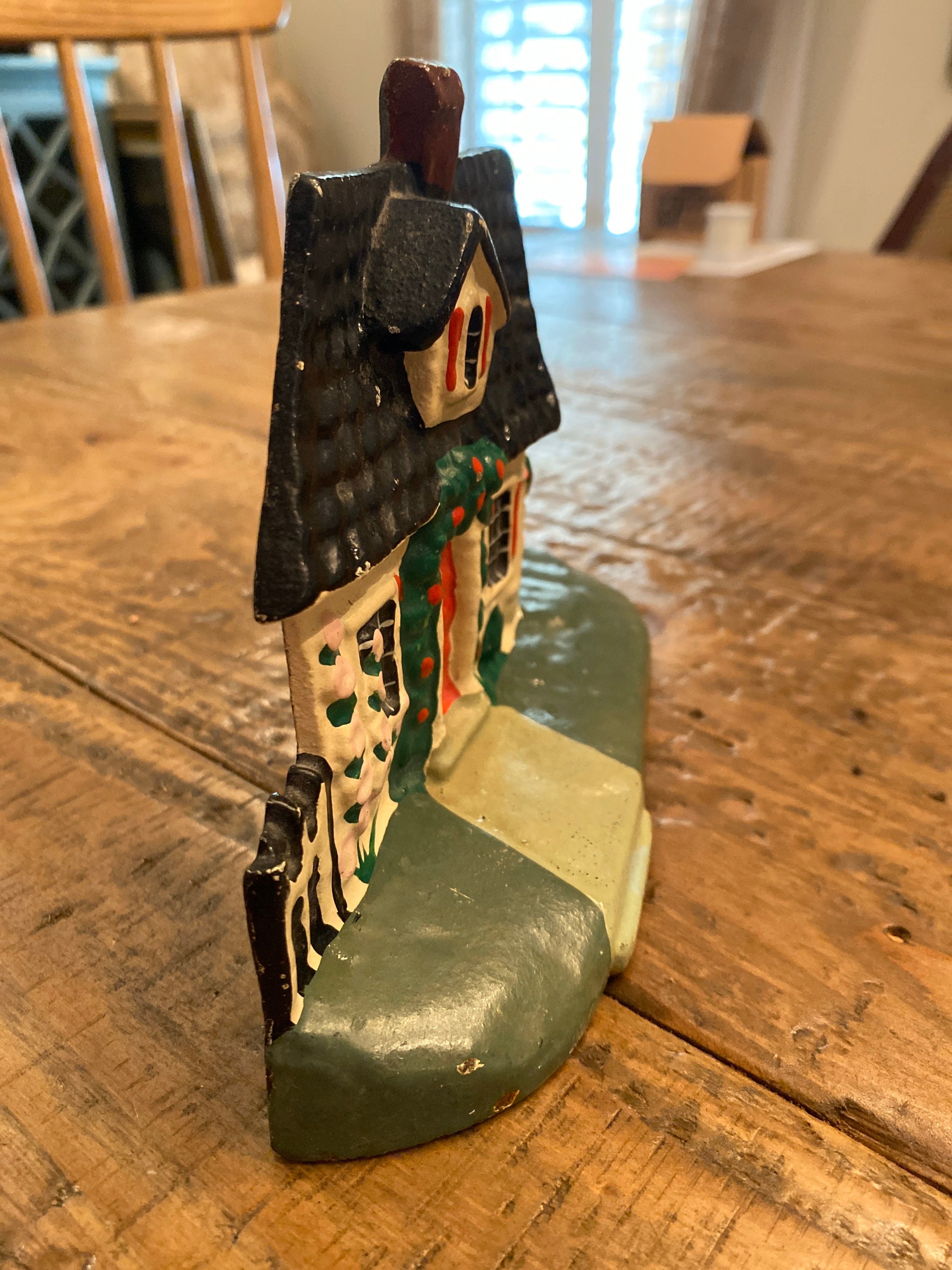 Charming Vintage Cast Iron Cottage Doorstop Etsy