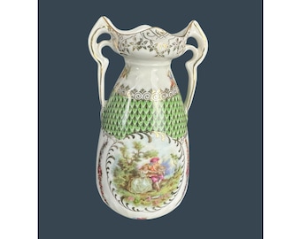Antique Royal Vienna Beehive Porcelain Mini Vase Hand-Painted Neoclassical Gold
