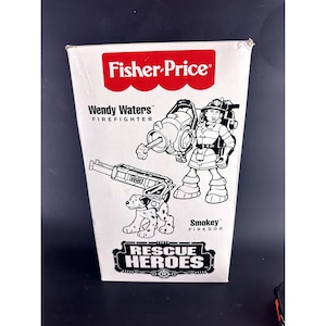 VTG Rescue Heroes Fisher Price Wendy Waters Bombeiro Smokey Firedog Figuras