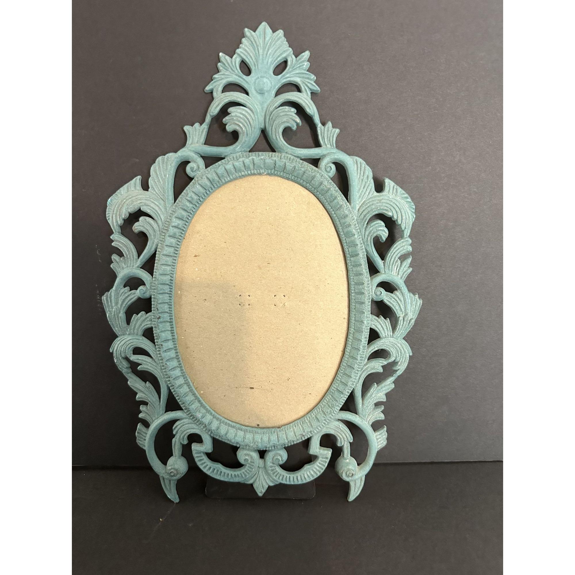 Vintage Style Metal Ornate Victorian Art Nouveau Oval Picture