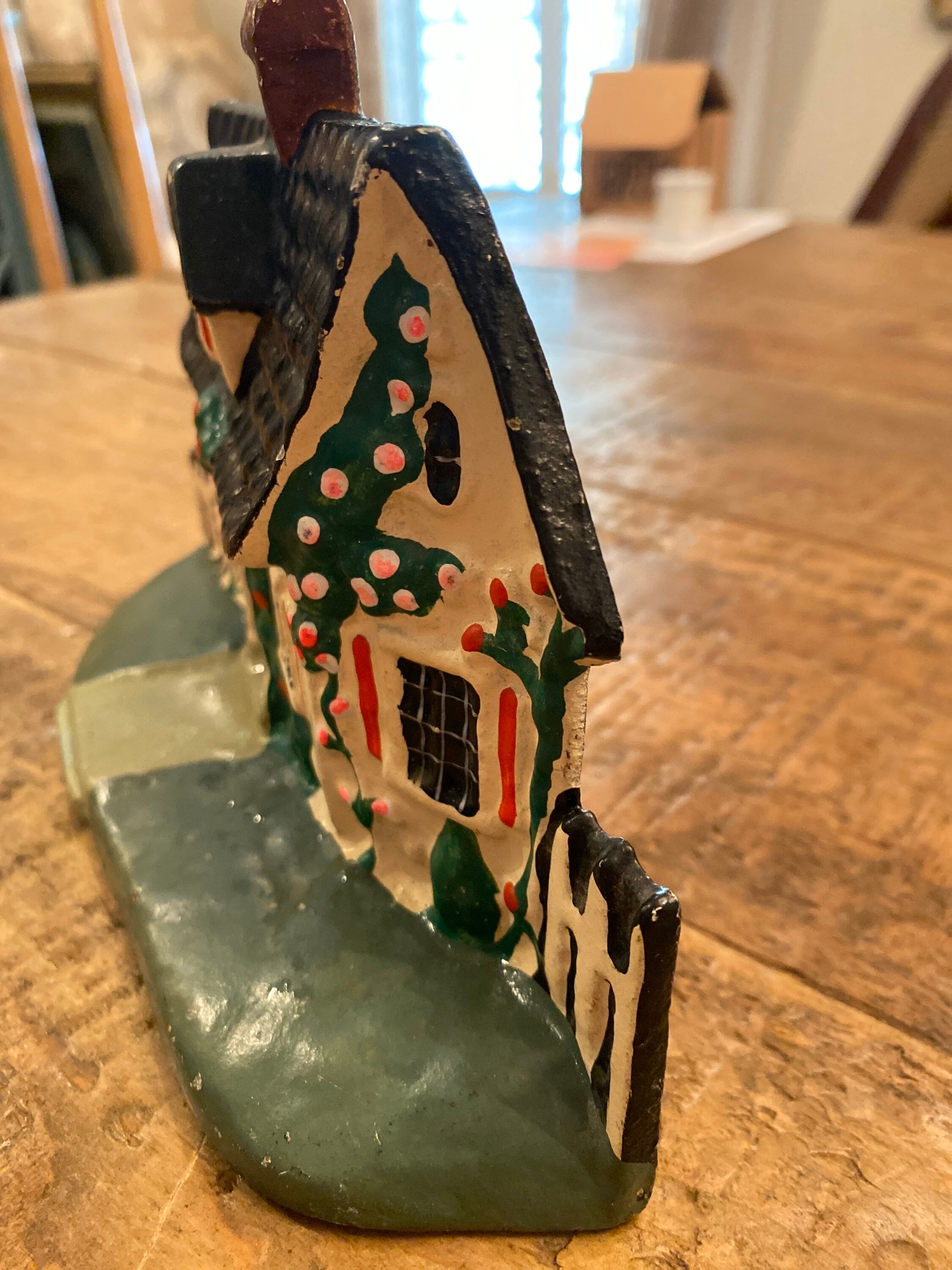 Charming Vintage Cast Iron Cottage Doorstop Etsy