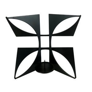 Vintage Black Metal Brutalist Candleholder