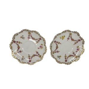 MZ Austria LS S Carlsbad Österreich antike Jugendstil Untertassen Set von 2