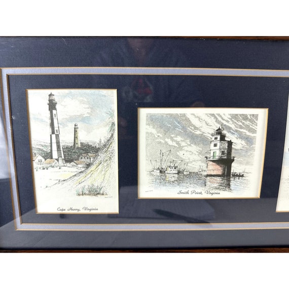 ヴィーヴィケンパイネン 水彩画 1997年　灯台 エドマンド・スピニー 灯台エッチング版画 手描き水彩 バージニア