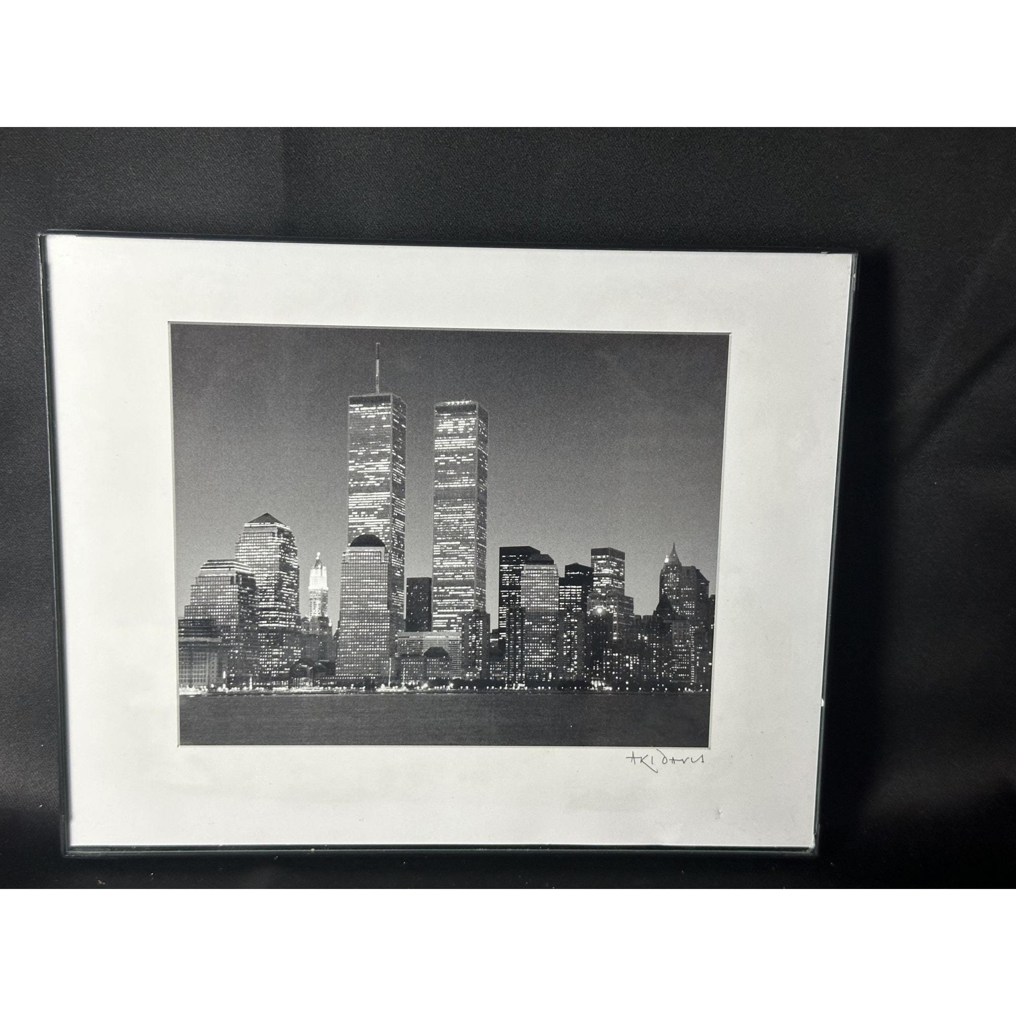 Framed Black & White New York City Skyline Photo Print Signed by