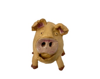 Craig Pottery Ceramic Pig Tan Farm Animal