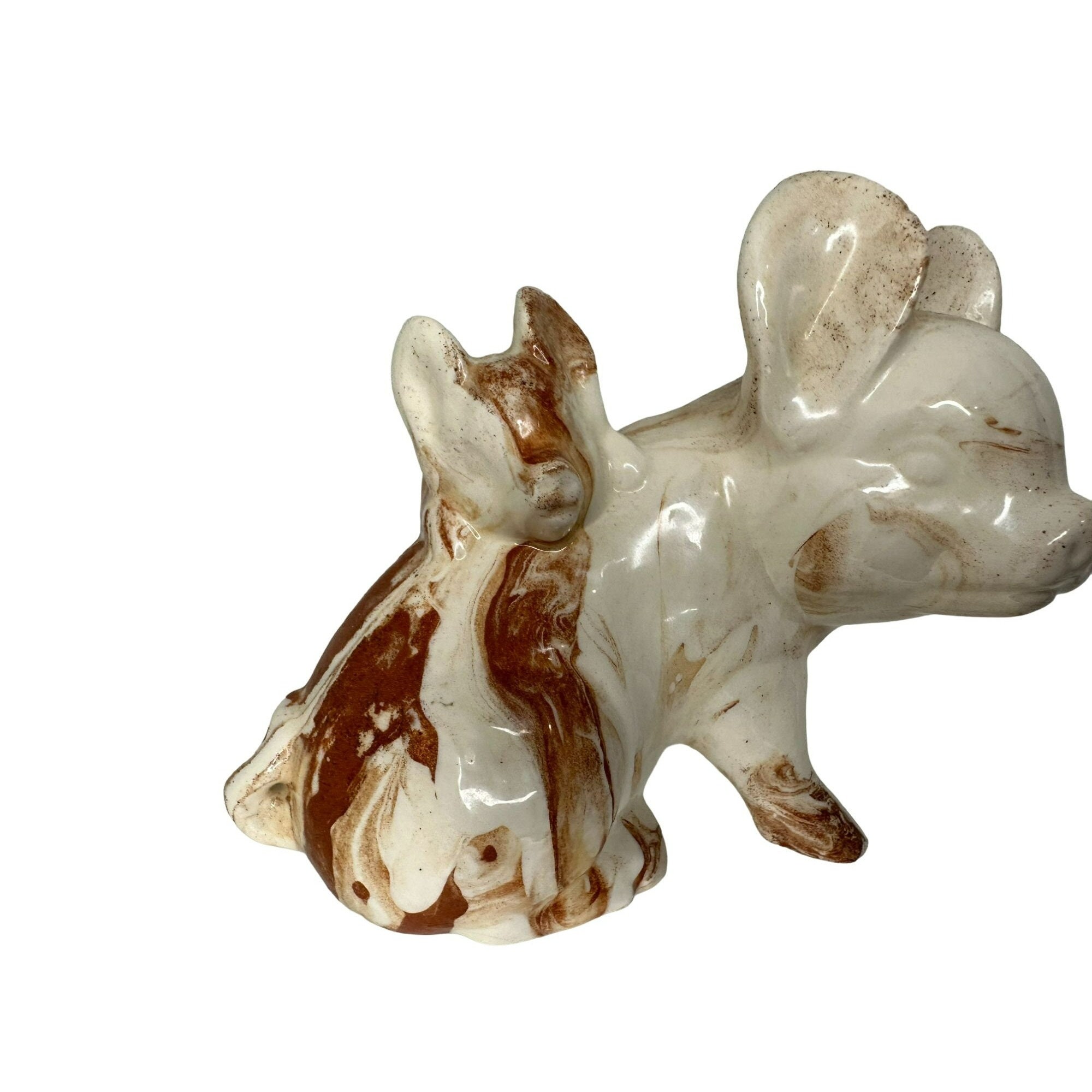 Vintage Possibly Albama Clay Pig and Piglet Figure Carmel