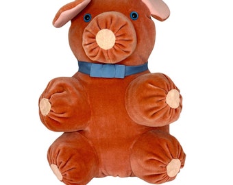 Vintage Adorable Handmade Pig Plush