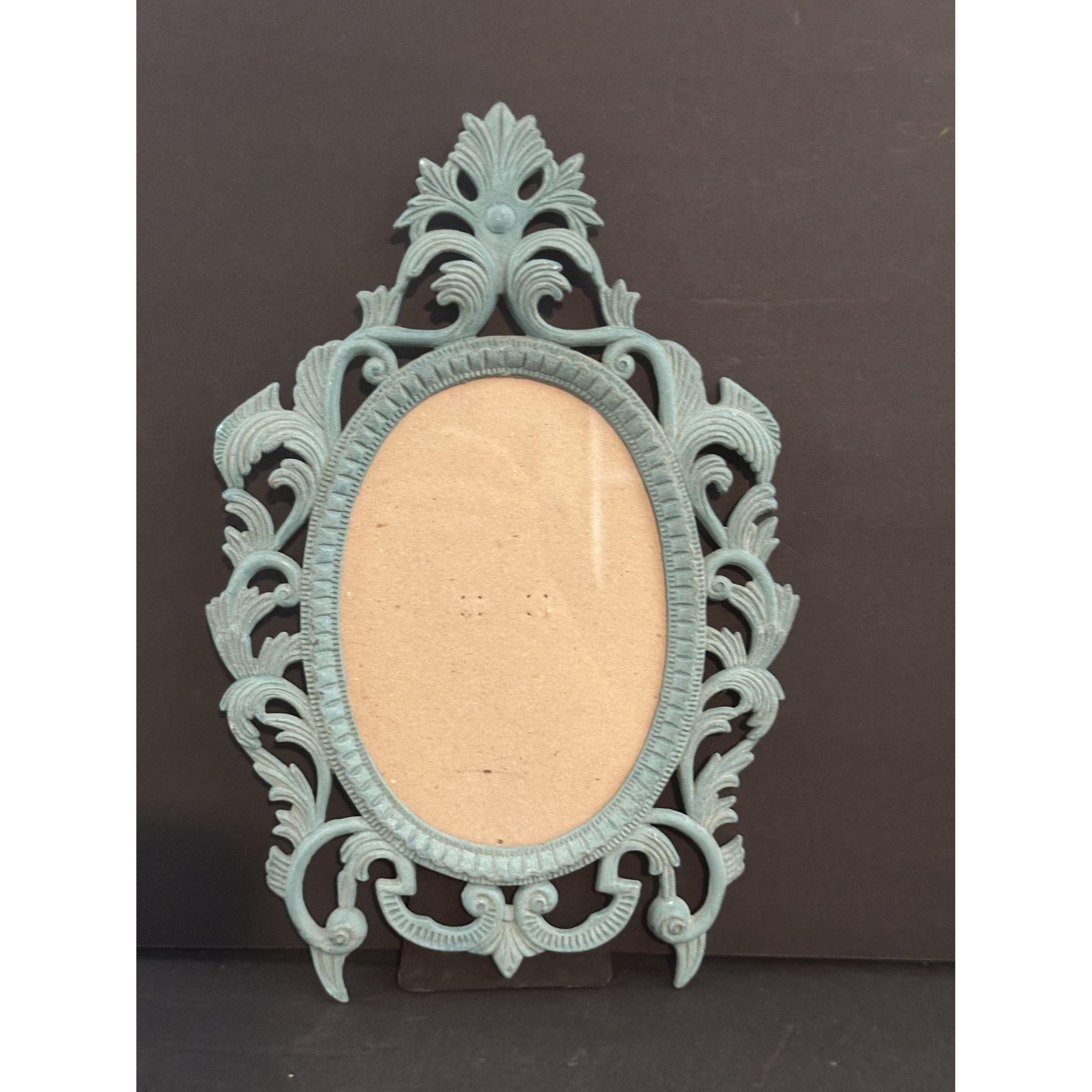 Vintage Style Metal Ornate Victorian Art Nouveau Oval Picture