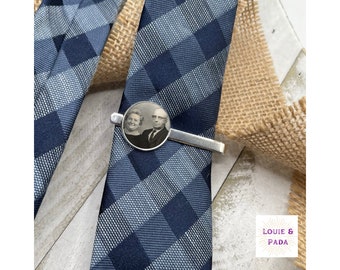 Personalized Memorial Photo Tie Clip, Wedding Keepsake