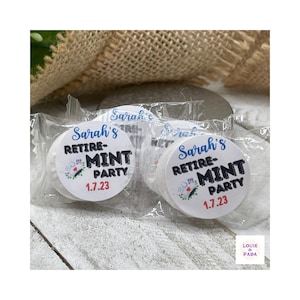 Medical Retire-mint favor stickers/ Mint favor stickers/ Custom retirement favor stickers/ Healthcare retirement/ Personalized favor