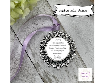 Personalized Flower Girl Charm: Wedding Keepsake with Ribbon