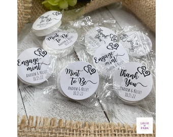 Heart ‘Mint to Be’ wedding favor stickers/ Mint favor stickers/ Custom wedding favor stickers/ Mint candy labels/ Personalized favor sticker