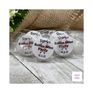 Firefighter Retire-mint favor stickers/ Mint favor stickers/ Custom retirement favor stickers/ Firefighter retirement/ Personalized favor