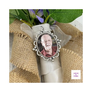 Large Oval Memorial Bouquet Charm/ Bridal bouquet charm/ bridal shower gift/ Personalized wedding gift/ Walk with me/ Memorial gift