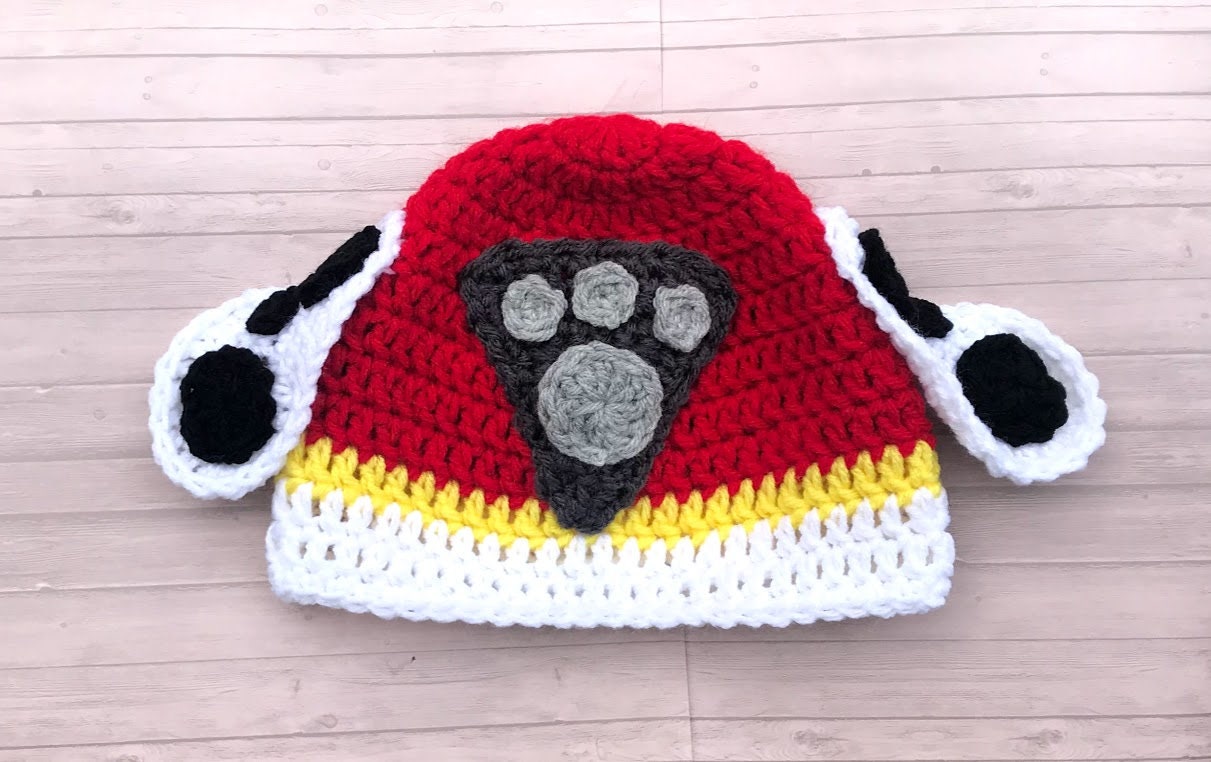 Crochet Firefighter Puppy Dog Hero Hat 