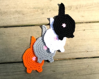 Crochet Kitty cat butt coasters, set of 4 coasters