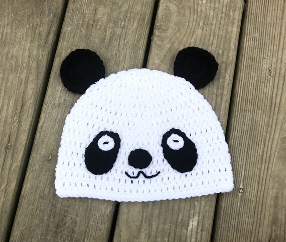 Crochet Panda Bear Beanie Hat | Etsy Israel