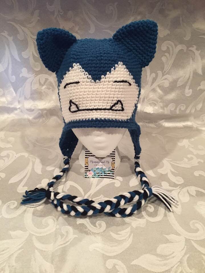 Crochet Sleepy Monster Beanie Hat With 