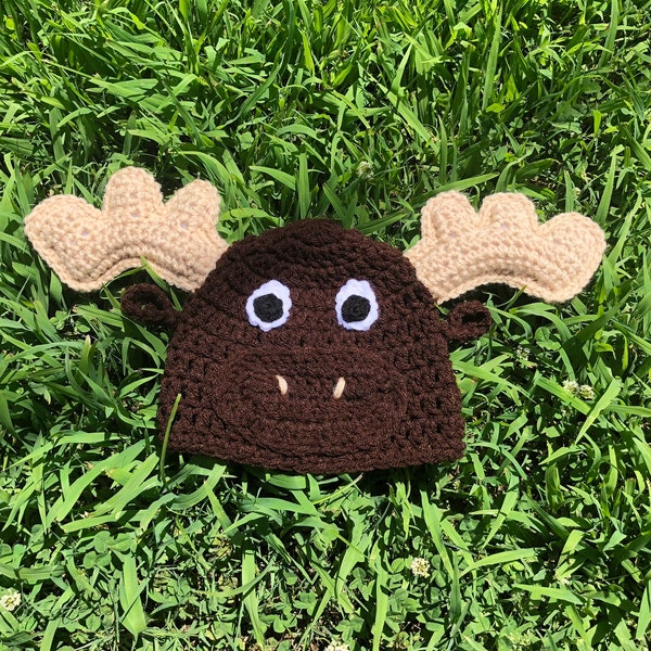 Crochet Chocolate Moose Hat Beanie