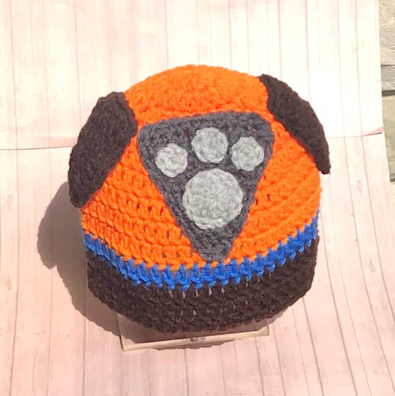 Crochet Orange Super Puppy Dog Paw 