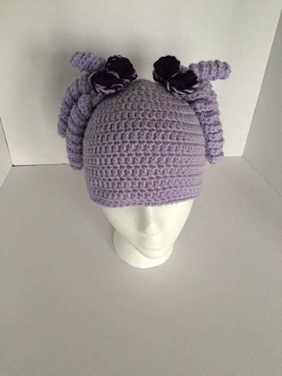 Crochet sombrero de coleta púrpura Etsy España