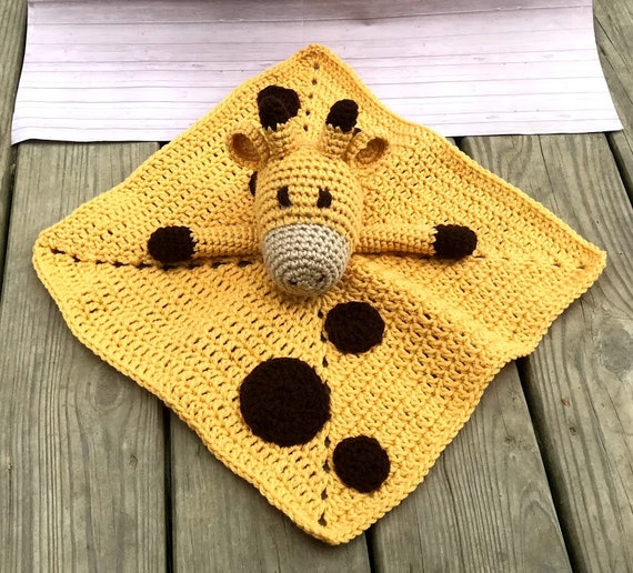 Crochet Giraffe Lovey Security Blanket. Etsy Canada