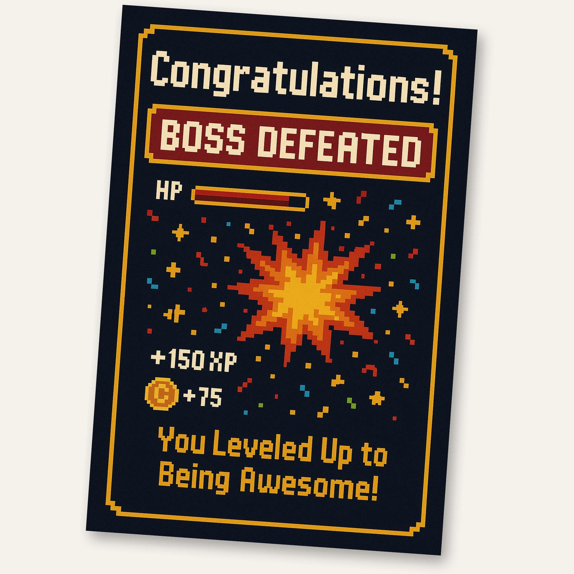 Boss Defeated! Kids Birthday Card - Epic RPG Victory - Etsy