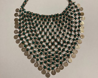 Ornate Vintage Drape Statement Necklace -- Made in Japan