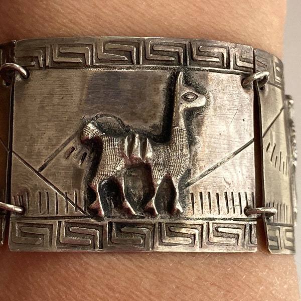 Peru-Sterling Silver Tile Bracelet