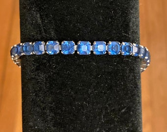 Sterling Silver Bracelet with Blue Stones