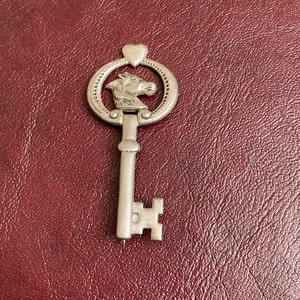 Sterling Silver Horse Jockey Key Brooch Pin-Vintage