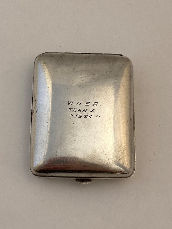 Sterling Silver Engraved Compact - Vintage 1930's