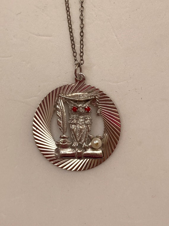 M&M Sterling Silver Owl Pendant and Necklace
