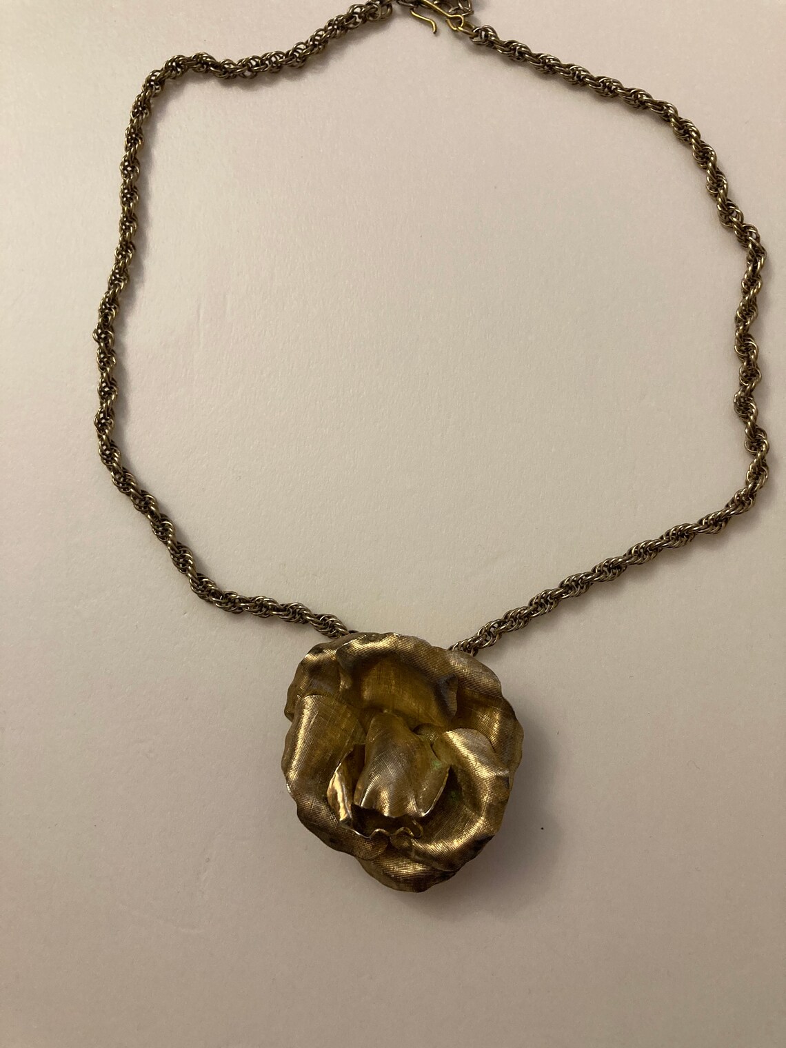 Vintage Napier Sterling Silver Rope Chain Necklace and Flower Etsy