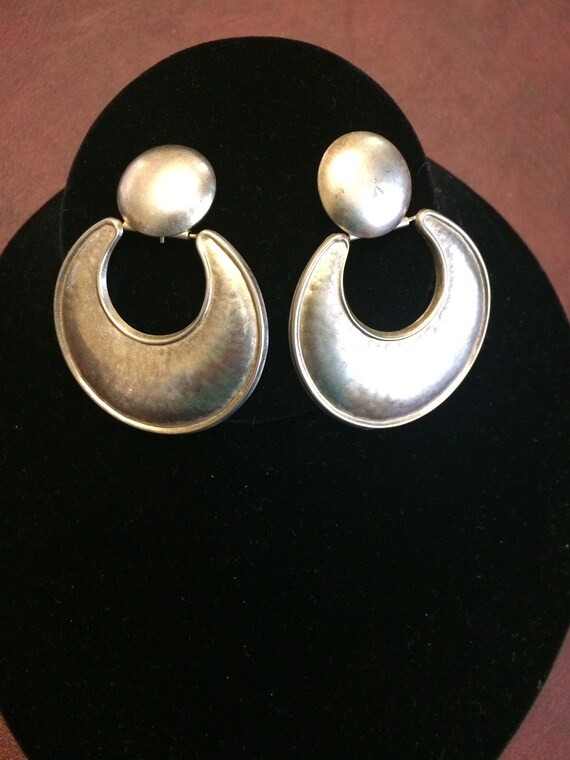 Vintage Sterling Silver Earrings-Made in Italy - image 3