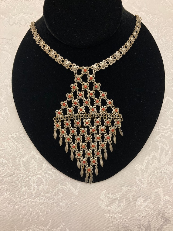Beautiful Israeli Large Floral Pendant and Attache