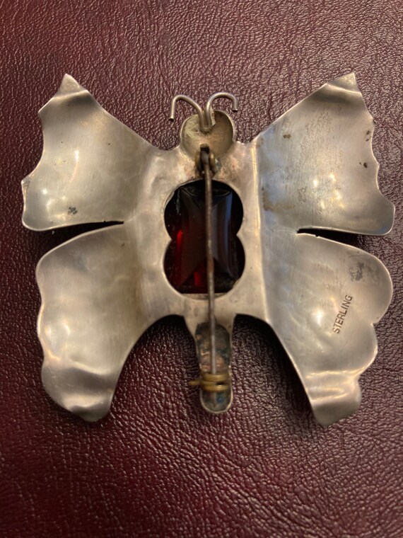 Vintage Large Sterling Silver Butterfly Brooch/Pin - image 3