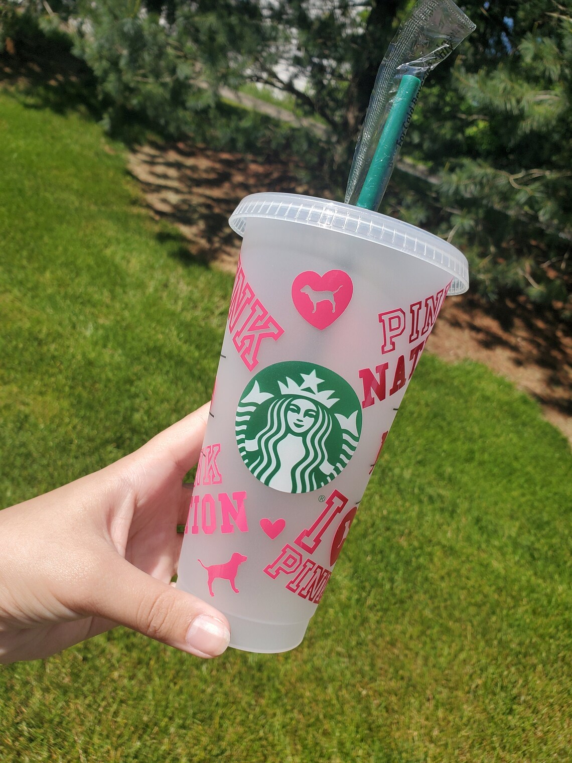 Pink Starbucks Venti Cup Pink Nation Gift for Her Summer Etsy