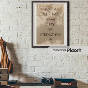 Printable Bible Verse Strength in Christ Faith Baby Nursery Wall Art