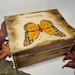 Monarch Butterfly Wooden Hand Burnt Memory Box, Keepsake Box ...