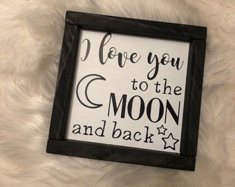 F Natural 'To The Moon & Back' 3D Wooden Plaque BNIP,Home,Deco Letter Damage 